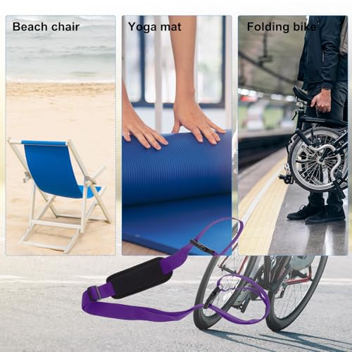 PATIKIL Carrying Beach Chair Straps, Adjustable Beach Chair Straps Shoulder Carrying Straps for Folding Chair Backpack, Purple - color: Purple