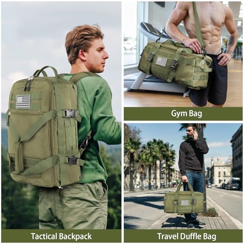 Gym Bags for Men, Large Tactical Duffle with Shoe Compartment