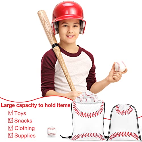 durony Drawstring Gift Bags Party Favor Bag, 15.8 x 13.4 - style: Baseball