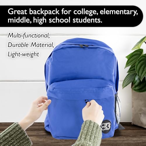 BAZIC 1051 Classic Backpack, Blue, 17" - color: Blue, size: 17"