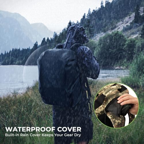 KastKing Bait Boss Fishing Tackle Backpack with Rod Holders-4 Tackle Boxes-Rain Cover,Storage for Fishing Gear - color: D: Dark Green Camouflage