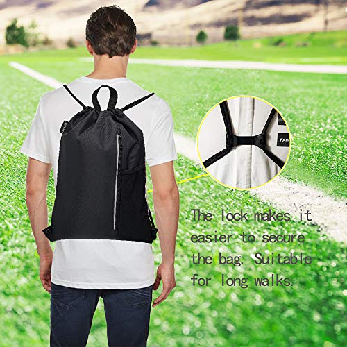 HOLYLUCK Drawstring Backpack Gym Bag For Men Women, String Beach Swim Sports Backpack - color: Dark Grey, style: Standard Drawstring
