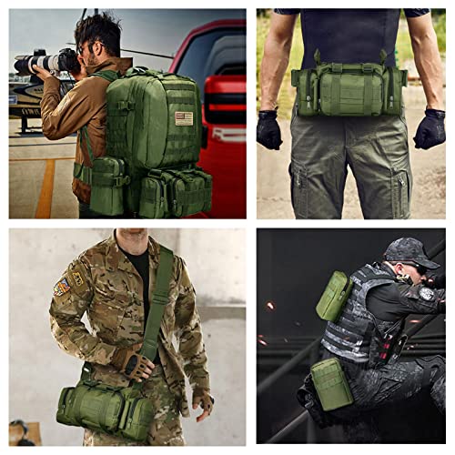CVLIFE Tactical Backpack Military Army Rucksack 60L Large Assault Pack Detachable Molle Bag, Army Green - color: 06-army Green With Patch