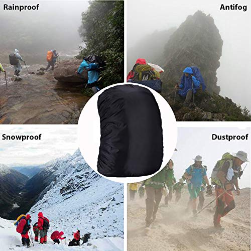 Waterproof Backpack Rain Cover with Anti Slip Buckle Strap for Camping, Hiking, Traveling, Hunting, Biking, 15-80L - color: Black, size: 40L - 50L