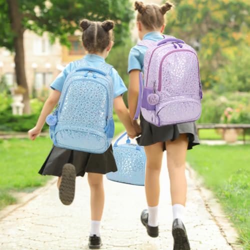 Meisohua School Backpack for Girls Large Fluffy Bookbag for Kids Teens School Bags for Girl Primary Middle School Casual Daypack - color: Furry Heart Purple