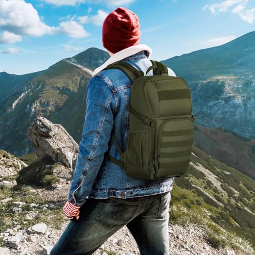 HUNTVP Tactical Backpack Military MOLLE Backpack Hunting Rucksack Gear Assault Pack 25L WR (Army Green) - color: Army Green-25l, size: 25L