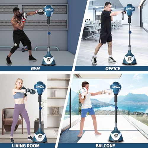 Freestanding Reflex Boxing Bag,Punching Bag with Stand,Height Adjustable,Speed Punching Ball for Adults Kids,Boxing Equipment for Home Gym - color: Green