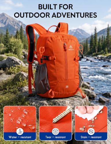 Haimont 25L Lightweight Hiking Daypack with Rain Cover, Orange - color: Orange