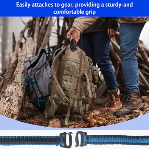 2 Pack Tactical Weaving Handle with Buckle Ends Tactical System Molle-Backpacks Straps Accessories for Backpacks Sling Bags & Chest Strap Reliable Backpack Accessories Multifunction Bag Handle