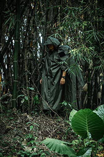 ONETIGRIS TENTSFORMER Hooded Poncho 4-in-1 Raincoat, Backpack Rain Cover, Half Teepee Tent and Tarp Shelter