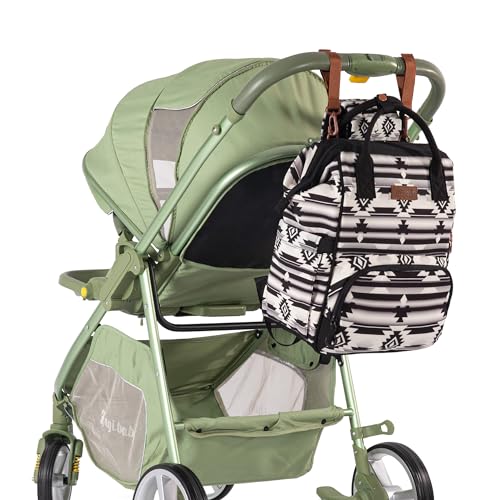 Wrangler Aztec Backpack Organized Daypack Travel Baby Bag with Stroller Strap and Side Bottle Pockets WG2204-9110BK - color: Angel Black