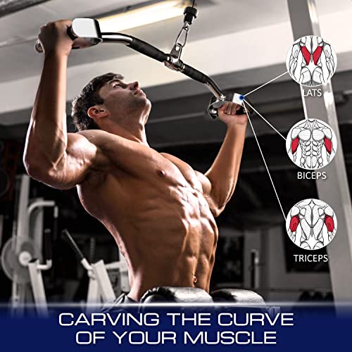 Yes4All Neutral Paddle Grip LAT Pull Down Bar, Range of Motion Spreader Handle Cable Attachments - color: Press Down Bar 27 Inches