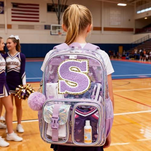 HTgroce Purple S Heavy duty Clear Backpack Kids Transparent Backpacks for School Girls Elementary Bookbag Stadium Concert College Approved See-Through School - color: Purple S