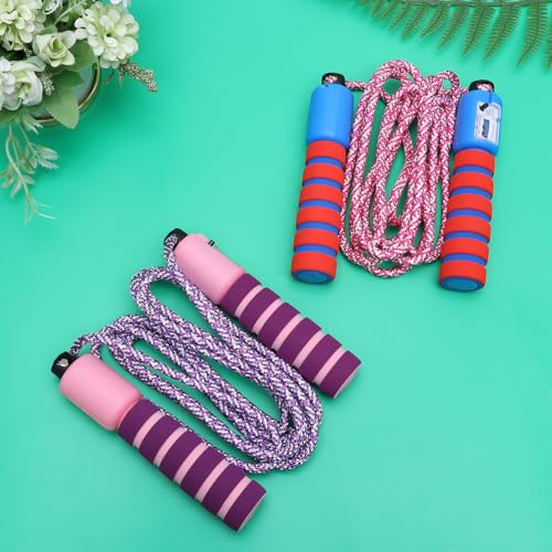 2pcs Counting Jump Rope for Electronic Skipping Rope with Digital Counter in Purple/pink and Red/blue Interactive Fitness for Indoor and Outdoor Exercise