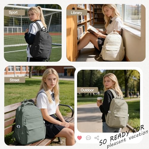 Backpack for College Students Women Men, Aesthetic Backpacks for Middle School, Waterproof Bookbag, Lightweight High School Backpack for Teens Boys Girls(Gray Brown) - color: Gray Brown