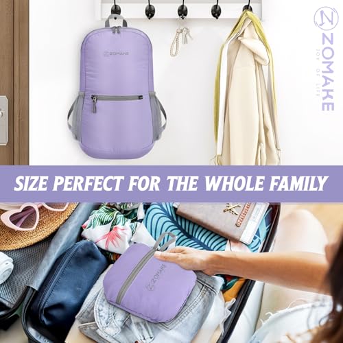 ZOMAKE Ultra Lightweight Hiking Backpack 20L, Packable Small Backpacks Water Resistant Daypack for Women Men(Light Purple) - color: Light Purple