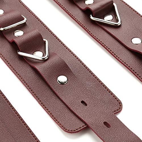 2026 Upgraded Heavy Duty Expandable Spreader Bar – Adjustable PU Straps for Pilates, Yoga - style: Red+Red