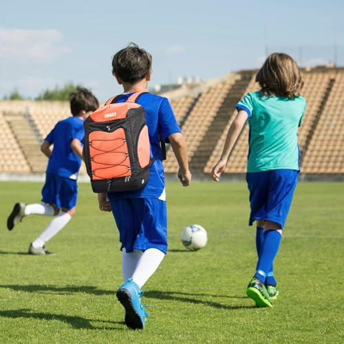 Soccer Backpack,Soccer Bag with Ball Holder and Shoe Compartment - color: sport soccer bag 2025 ORANGE