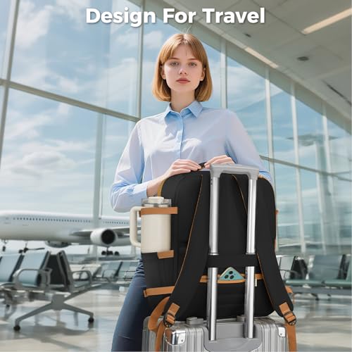 Taygeer Frontier Airlines Personal Item Bag 18x14x8, Carry on Backpack 40L - color: Black Brown
