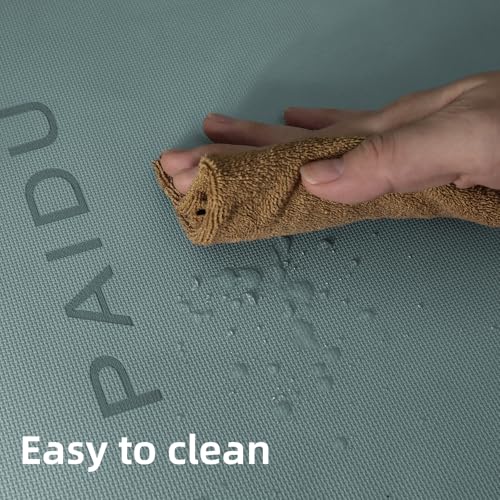 PAIDU Yoga Mat Non Slip Anti-tear,extra thick-2/5 inch(10MM)High Resiliency Professional POE Yoga Mats for Women Men Kids,72"x24"inch,Workout, Yoga, Pilates and Floor Exercise, with Carrier Strap - color: Deep green+Gray.