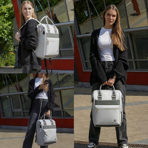 Swissdigital Design Backpack for Women with USB Charging Port SD1726L-03 - color: Gray