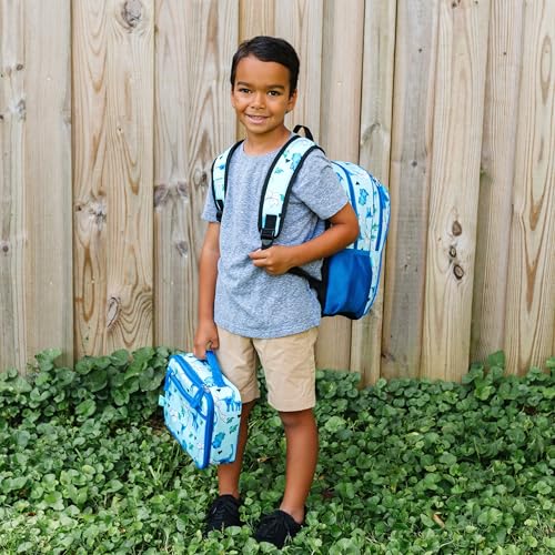 Wildkin JumpOff Jo 15-inch Kids Backpack – Durable, Adjustable, Ideal for School - Blue Dino - color: Blue Dino