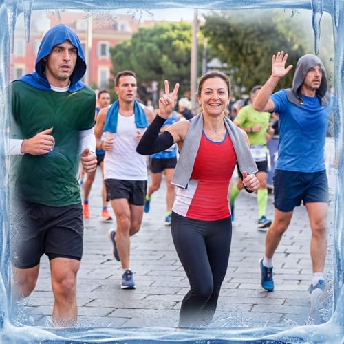 Honoson 20 Pcs12x25 Inch Cooling Hoodie Towel Bulk for Neck and Face 40x12 Inch Quick Dry Sweat Towels Instant Ice Cold Towel for Hot Weather Run Yoga Gym(Dark Gray, Light Gray, Dark Blue, Light Blue) - color: Dark Gray, Light Gray, Dark Blue, Light Blue