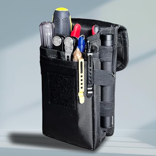 Belt Clip Tool Pouch Holster, Maezar Premium Nylon Utility Sheath Bag, Multitool Organizer Pouch for EDC Gears Cellphones for Men, Tactical Tool Bag, Small Pocket Phone Holder Case