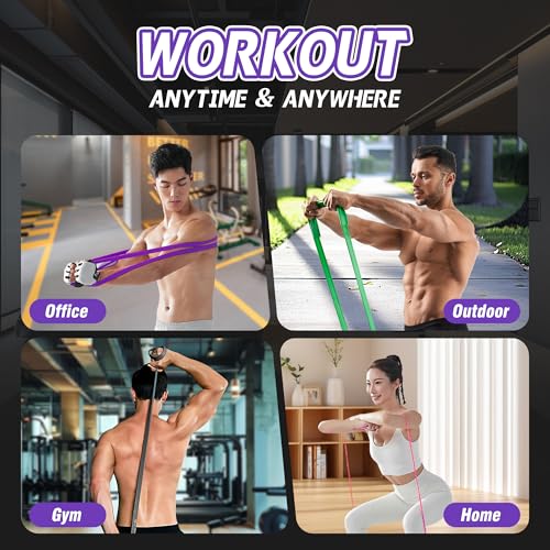 4-Level Resistance Bands Set for Pull Up Assistance, Home Gym - Elastic Silicone Exercise Bands for Physical Therapy, Stretching, Training - Workout Equipment for Women & Men
