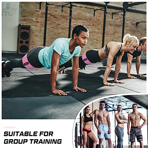 12 Pcs Fabric Resistance Bands for Working Out Non-Slip Booty Exercise Loop Bands for Women Men Glutes Hip Thigh Butt Yoga Pilates Fitness Gym, Light Medium Heavy - color: Pink, style: Medium Resistance