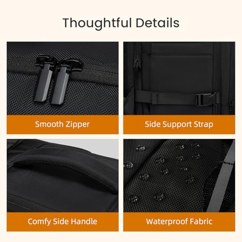 LOVEVOOK Travel Carry on Backpack for Men Women,Expandable 40L Extra Large Travel Laptop Backpack,Water Resistant Durable TSA Airline Approved Business College Carry on Bag Fit 17 Inch Computer,3 Pcs - color: Black-3pcs, size: 40L-3Pcs