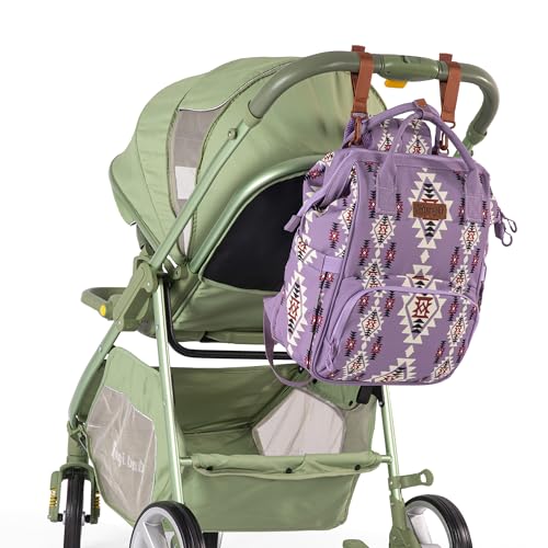 Wrangler Aztec Backpack Organized Daypack Travel Baby Bag with Stroller Strap and Side Bottle Pockets WG2204-9110LV - color: Angel Lavender
