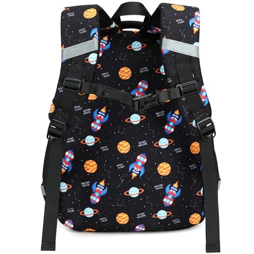 abshoo Cute Rocket School Backpack For Boys Elementary Kindergarten Kids School Bag (Rocket Black) - color: Rocket Black