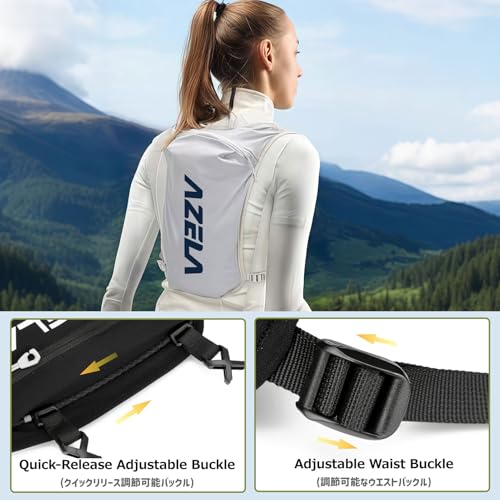 Azarxis Running Water Bottles Flask BPA Free Leakproof Hydration Vest Packs Waist Belt Replacement for Triathlon Marathon Hiking Cycling Climbing Runner - color: #1 Grey (7L) with a 1.5L White Water Bladder