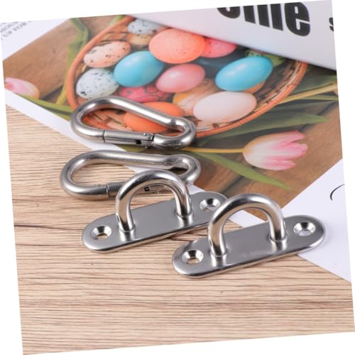2Pcs Silver Stainless Steel Ceiling Wall Mount Brackets for Suspension Trainers with Hooks Heavy Duty Anchor Mounts for Hammock Installation and Home Gym Wall Anchors Supports Up