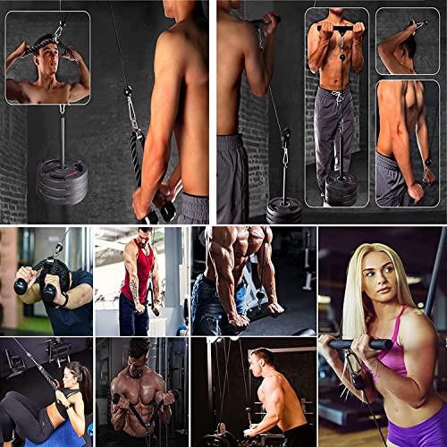 Taeku LAT Pulley System for Home Gym – Strength Training Fitness Equipment Cable Machine for Triceps, Biceps, Back & Shoulder Workouts - color: Nylon