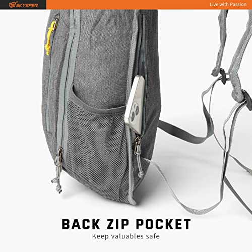 SKYSPER Small Daypack 10L/15L/20L Hiking Backpack Packable Lightweight Travel Day Pack for Women Men - color: Grey, size: 10l