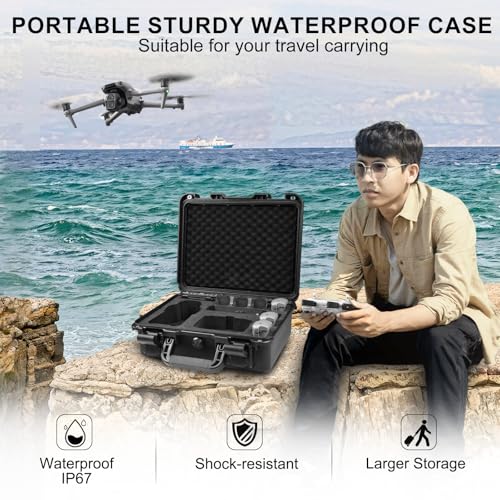 Lekufee Waterproof Hard Carrying Case for DJI Air 3S, Air 3 Drone, Fly More Combo, Battery, DJI RC Pro 2,RC 2,RC N3/N2, and Accessories(Case Only)