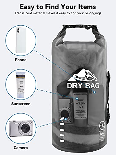 HEETA Dry Bag Waterproof Backpack with Phone Case 5L/10L/20L/30L/40L - color: Black, size: 20L
