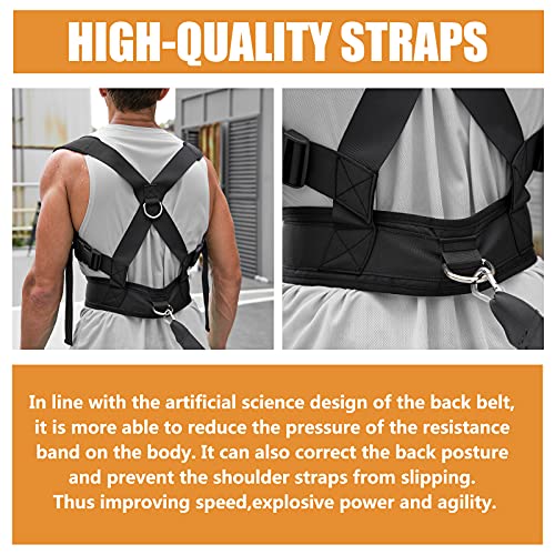 Sled Pulling Harness, Tire Pulling Harness with Pull Strap for Resistance Training, Adjustable Padded Shoulder Strap - color: 13.1FT
