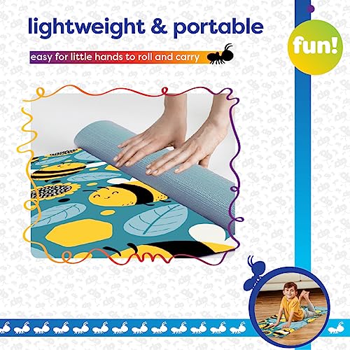 Antsy Pants Yoga Mat for Stretching and Yoga - color: Yellow Bumble Bees