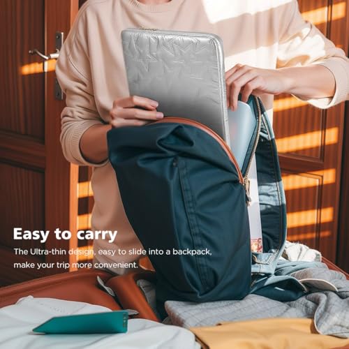 14-inch Sleeve Case for MacBook Pro M5 M4, Surface Laptop Studio 2, ThinkPad E14 Gen 6, IdeaPad 3i, 14.5" XPS 14, Inspiron 14, Yoga Pro 7 Gen 9, HP Laptop Bag Cover, Silver - color: Silver, size: 14 inch / Macbook 14