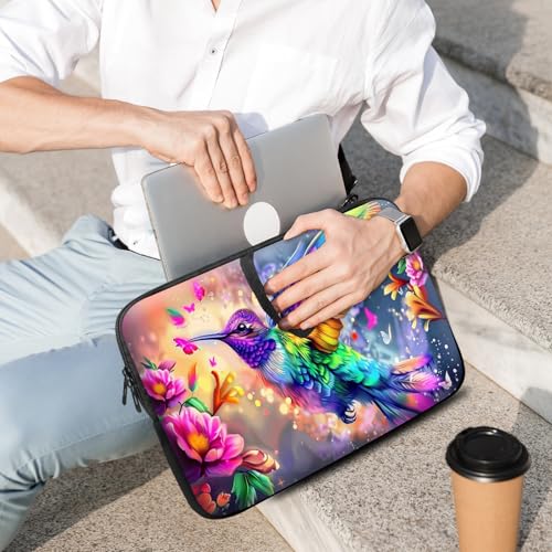 14 15 15.4 15.6 inch Laptop Handle Bag Computer Bag, Pouch Holder Notebook Sleeve Cover Soft Case Compatible for Dell,Lenovo,Toshiba HP, Asus Notebook-Colorful Hummingbirds - color: Colorful Hummingbirds