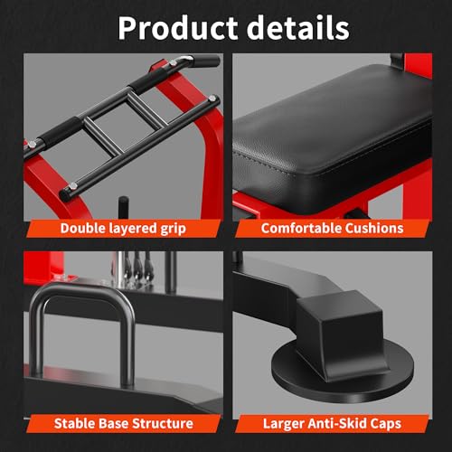 SogesHome Power Tower Pull Up Bar and Dip Station, Multi-Function Free Standing Pull Ups, Adjustable Height Dip Bar Strength Training Workout Equipment, Pull Up Stand Workout for Home Gym Exercise Equipment - color: Red