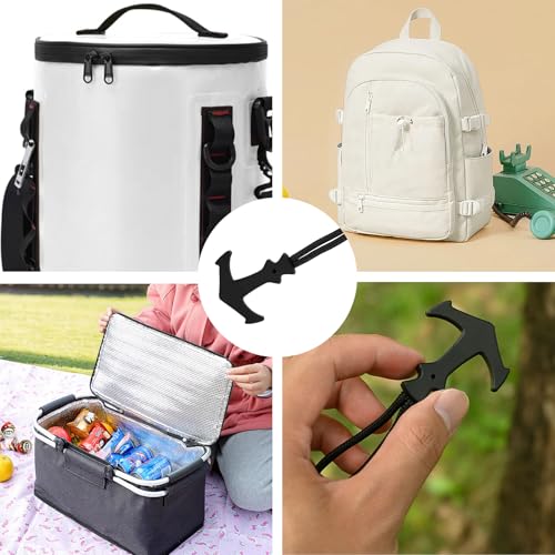 6Pcs Paracord Zipper Pulls Replacement, Heavy Duty T-Shaped Zipper Pull Tab Replacement Kit, Quick-Install for Yeti Cooler, Backpack, Luggage, Jacket, Tote & Outdoor Gear