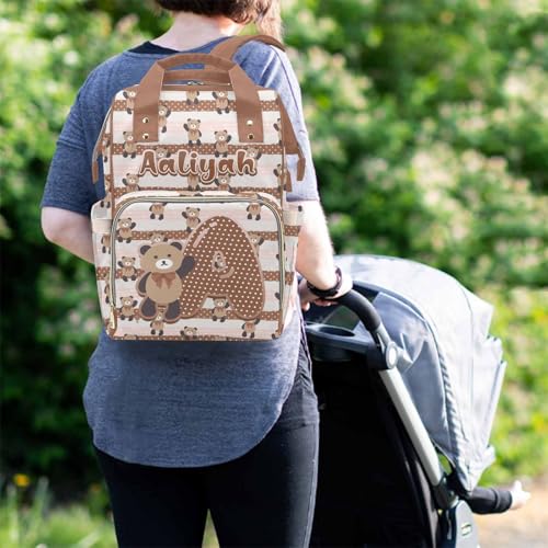Newcos Custom Name Boy Baby Bags for Girls, Personalized Diaper Bag Backpack for Baby Boy Mom, Nursing Bag Mommy Tote Bags for New Mom Wife Mothers Day Women Men Purple - color: Patten 24