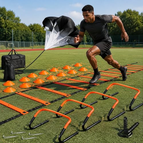 Agility Training Equipment, Speed Training Equipment, Agility Ladder Training, 12-Piece Multicolor PVC, Customizable for Football, Soccer, Basketball