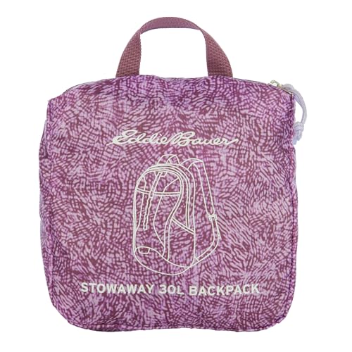 Eddie Bauer Stowaway Packable Backpack | Travel | Outdoor | Lightweight | Foldable | Durable | Ripstop Polyester | 30L - Lilac - color: Lilac, size: 30L