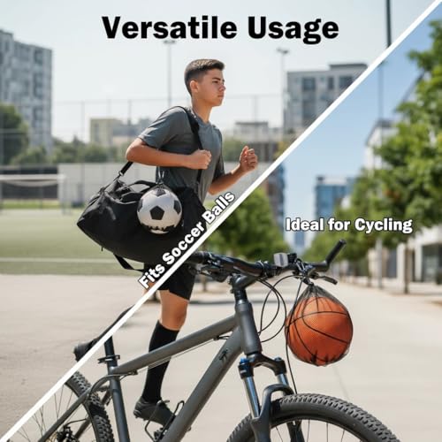 2-3-4 Pack Single Ball Bag for Basketball Soccer Volleyball,12x10 Inch Mesh Storage with Zipper Pocket,Portable Adjustable Drawstring Ball Bag with Hanging Clip Fits Most Backpacks - color: Black-4P