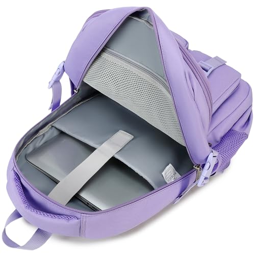 abshoo Large Heavy Duty Backpack For School College Bookbag Casual Multi Pocket Travel Backpacks - color: Purple
